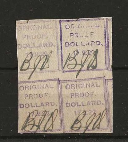 Ireland 1922 Dollard original Proof block of four each signed
