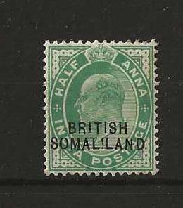 Somaliland Protectorate 1903 EVII Halfpenny SG 25d with SOMAL.LAND flaw mounted mint