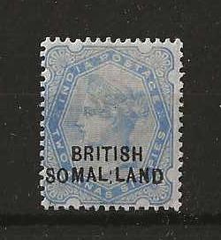 Somaliland Protectorate 1903 QV Two and Half Anna SG 18c with SOMAL.LAND flaw mounted mint