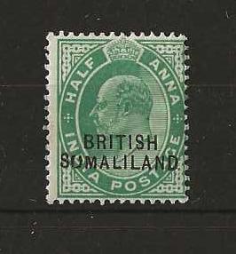 Somaliland Protectorate 1903 EVII Half Anna SG 25c with SUMALILAND flaw mounted mint
