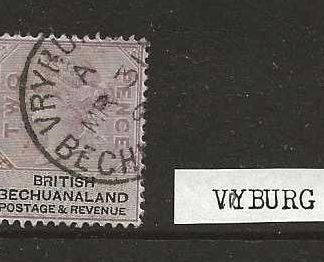 British Bechuanaland 1888 QV Two Pence with a VRYBURG postmark