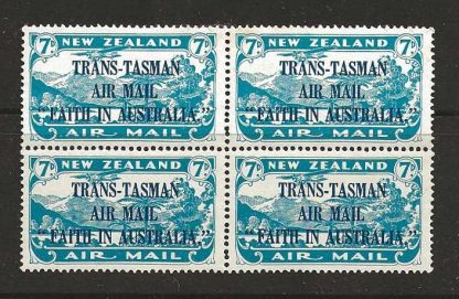 New Zealand 1934 Trans Tasman Air Mail block SG 554 unmounted mint