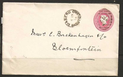 Basutoland 1894 QV Cape Postal envelope used at MASERU with proving cancels