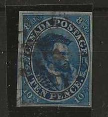 Canada 1852 Ten Cents SG 20 with BPA cert 1976 good used
