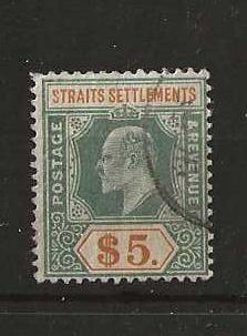 Malaya/Straits Settlements 1902 EVII Five Dollars SG 121 used