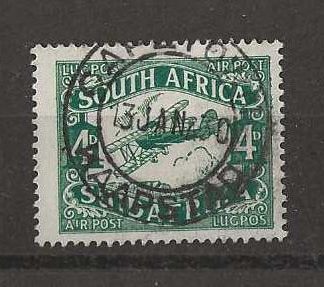 South Africa 1929 Air Four Pence with short I in Air variety SG 40 used