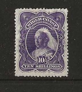 Niger Coast 1897 QV Ten Shillings SG 74 mounted mint