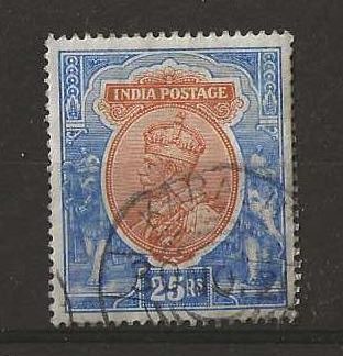 India 1911 GV Twenty Five Rupees SG 191 fine used