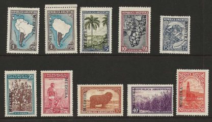 Argentina 1936 Issue Fifteen Cents to Twenty Pesos SG 676/764 overprinted Muestra unmounted mint
