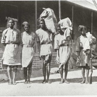 Rhodesia photograph with Archives cachet of Mail Runners at Kalomo 1906