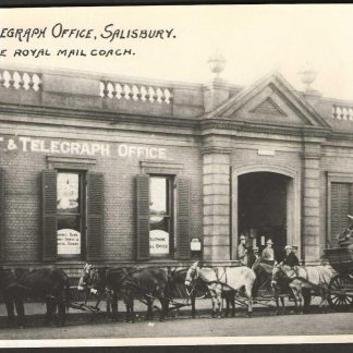 Rhodesia photograph with Archives cachet of Mazoe Mail Coach outside Salisbury Post Office 1912