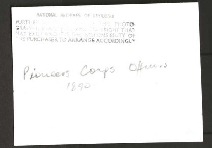 Rhodesia photograph with Archives cachet of Pioneers Corps Officers 1890 - Image 2