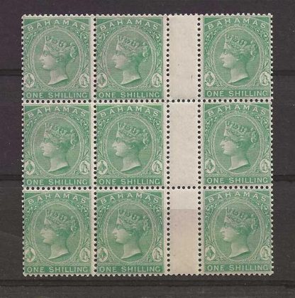 Bahamas 1880 QV One Shilling interpenneau block SG 39b unmounted mint