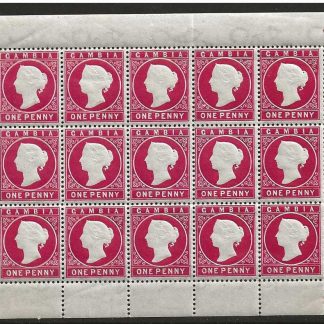 Gambia 1886 QV One Penny complete sheet SG 23a unmounted mint