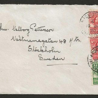Falkland Islands 1930 GV cover to Sweden carried by cargo vessel Bogota