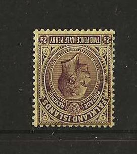 Falkland Islands 1921 GV Two and a Halfpence watermark inverted and reversed SG 77ay mint