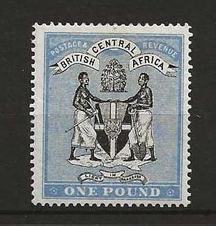 BCA/Nyasaland 1896 QV One Pound SG 40 mint with certificate