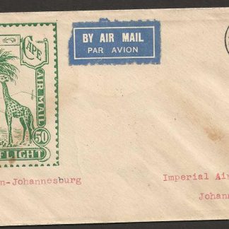 GB Imperial Airways 1931 First Flight cover from London to Johannesburg private issue