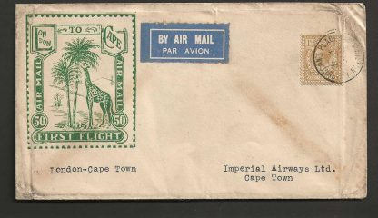 GB Imperial Airways 1931 First Flight cover from London to Cape Town private issue