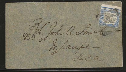 BCA/Nyasaland 1898 Mission Mail Cover from Tshiromo to Mlanje