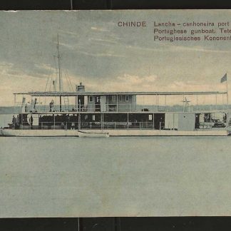 Nyasaland Coloured Postcard of Portuguese Gun boat Tete