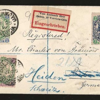 Rhodesia 1897 Registered cover from Bulawayo to Germany