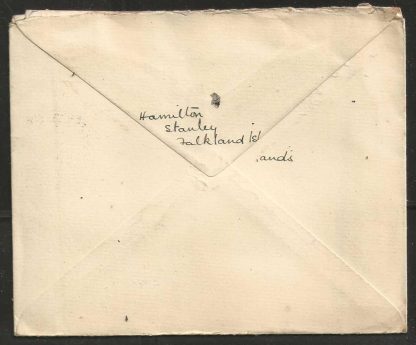 Falkland islands 1940 GVI Re-directed Postal Envelope from Port Stanley to England - Image 2