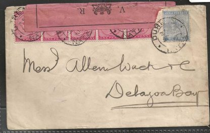 South Africa 1900 censor cover from Natal to Lourenco Marques Five