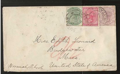 Natal 1895 cover to New York via SS Roslin Castle and SS Britannic