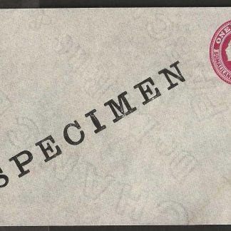 Somaliland Protectorate 1912 GV Postal Stationary envelope One Anna Carmine opt Specimen mint