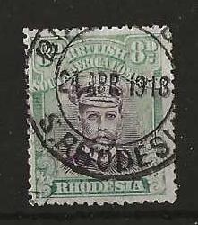 Rhodesia Admiral Die IIIA Eight Pence SG 255h used