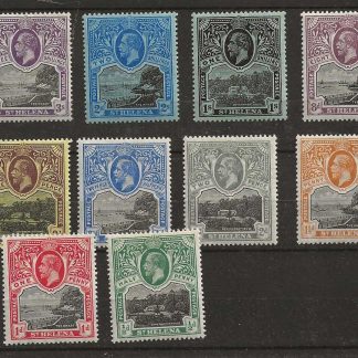 St Helena 1912 GV Halfpenny to Three Shillings SG 72/81 mounted mint