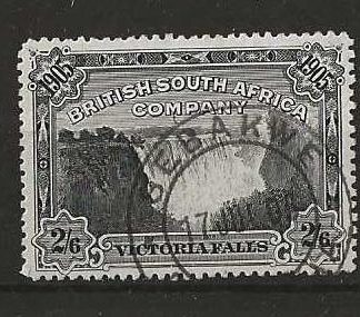 Rhodesia 1905 Falls Two Shillings and Six Pence with a SEBAKWE postmark