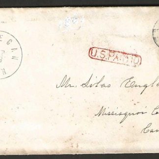United States 1861 cover from United States to Canada East with Ten Cents rate