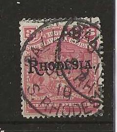 Rhodesia 1898 Three Pence Small Arms with a BALLABALLA Skeleton postmark