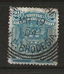 Rhodesia 1898 Two and a Halfpence Small Arms with a MWOMBOSHI Square Circle postmark