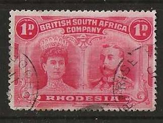 Rhodesia Double Head One Penny with an ENTERPRISE (SC) postmark
