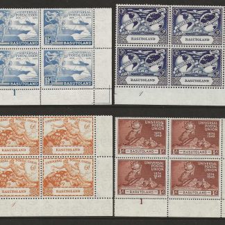 Basutoland 1949 UPU plate 1 blocks 4 SG 32/35 u/mint