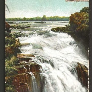 Rhodesia 1901 Victoria Falls postcard used at Livingstone Station to India via Beira