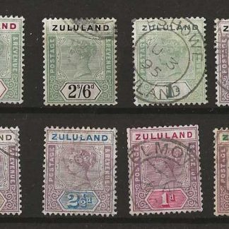 Zululand 1894 QV Halfpenny to Four Shillings SG 20/27 fine used