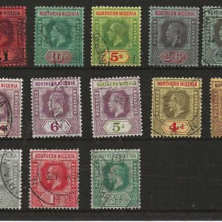 Northern Nigeria 1912 GV Halfpenny to One Pound SG 40/52 used