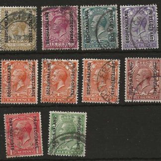 Bechuanaland 1913 GV Halfpenny to One Shilling SG 73/82 good used