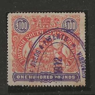 Rhodesia One Hundred Pound Revenue used Barefoot 13