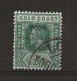 Togo 1915 GV Anglo/French Occupation Halfpenny with small F in French flaw SG H34a fine used