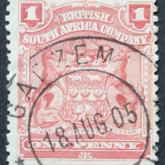 Rhodesia 1905 One Penny with a GADZEMA missing letters (DC) postmark