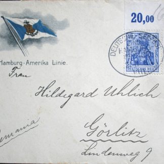Germany 1910 Hamburg Amerika Line stationery sent to Gorlitz